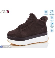 Черевики жіночі на зиму (8 пар р.36-41) коричневий  "Aba"