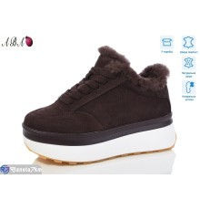 Черевики жіночі на зиму (8 пар р.36-41) коричневий  "Aba"