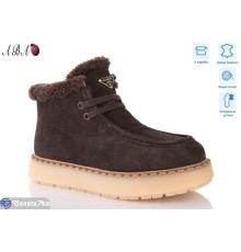 Черевики жіночі на зиму (8 пар р.36-41) коричневий  "Aba"