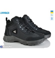 Черевики чоловічі на зиму (6 пар р.41-45) чорний  "LEOBAZA"