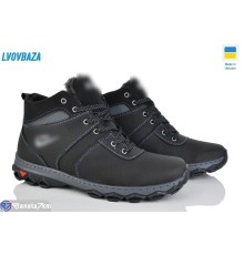 Черевики чоловічі на зиму (8 пар р.40-45) чорний  "LEOBAZA"