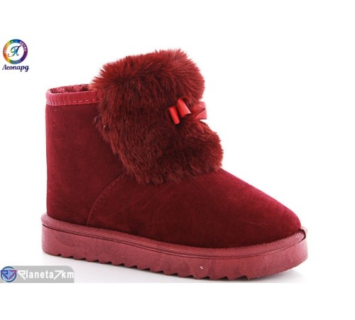 Дитячі Уггі на зиму (12 пар р.31-36) бордовий  "Леопард"