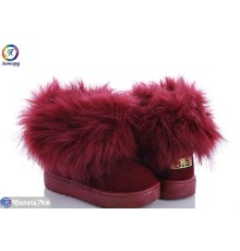 Дитячі Уггі на зиму (12 пар р.25-30) бордовий  "Леопард"