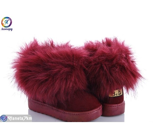 Дитячі Уггі на зиму (12 пар р.25-30) бордовий  "Леопард"