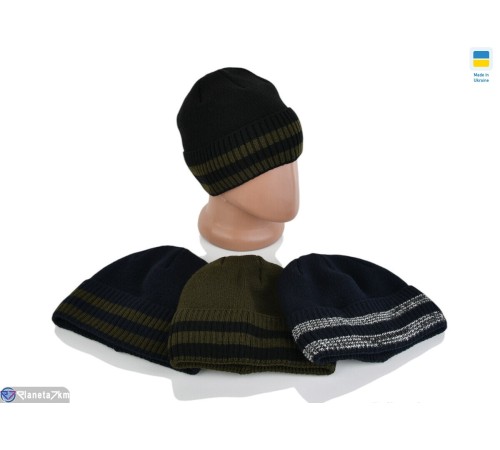 Шапка чоловіча на зиму (5 шт. р.сетка One size) мікс  "VIOLA"