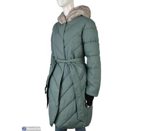 Пальто жіноче на зиму (5 шт. р.сетка M-3XL) зелений  "Kalabok" Пальто жіноче на зиму (5 шт. р.сетка M-3XL) зелений  "Kalabok"