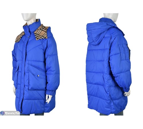 Куртка жіноча на зиму (4 шт. р.сетка L-3XL) синій  "Kalabok"