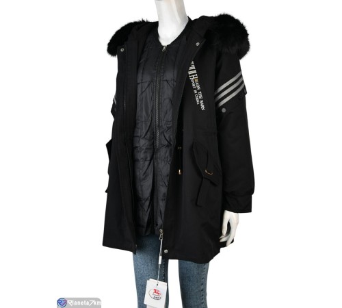 Куртка жіноча на зиму (5 шт. р.сетка L-3XL) чорний  "Kalabok" Куртка жіноча на зиму (5 шт. р.сетка L-3XL) чорний  "Kalabok"