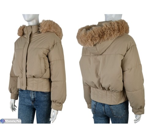 Куртка жіноча на зиму (4 шт. р.сетка M-2XL) бежевий  "Kalabok" Куртка жіноча на зиму (4 шт. р.сетка M-2XL) бежевий  "Kalabok"