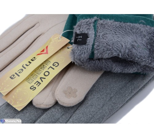 Рукавички жіночі на зиму (12 шт. р.сетка 6,5-8,5) мікс  "RUBIBAS"