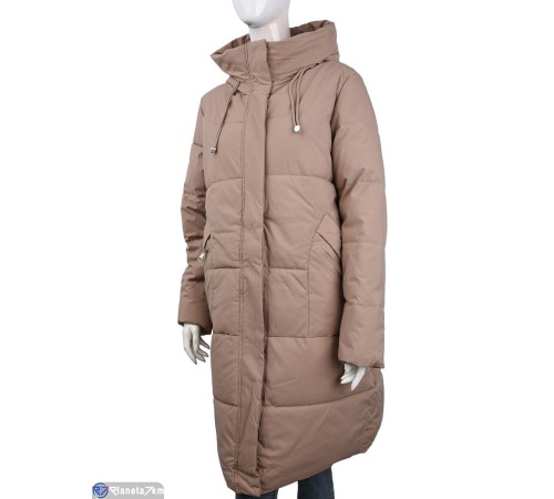 Пальто жіноче на зиму (5 шт. р.сетка 52-60) бежевий "Kalabok" Пальто жіноче на зиму (5 шт. р.сетка 52-60) бежевий "Kalabok"