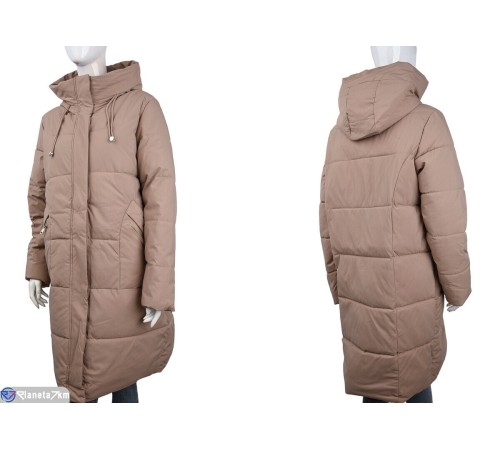 Пальто жіноче на зиму (5 шт. р.сетка 52-60) бежевий "Kalabok" Пальто жіноче на зиму (5 шт. р.сетка 52-60) бежевий "Kalabok"