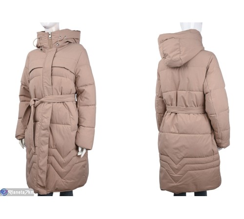 Пальто жіноче на зиму (4 шт. р.сетка 52-58) бежевий "Kalabok" Пальто жіноче на зиму (4 шт. р.сетка 52-58) бежевий "Kalabok"