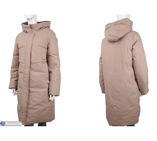 Пальто жіноче на зиму (5 шт. р.сетка 52-60) бежевий "Kalabok" Пальто жіноче на зиму (5 шт. р.сетка 52-60) бежевий "Kalabok"