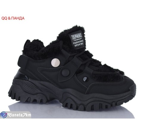 Кросівки жіночі на зиму (8 пар р.36-41) чорний  "QQ&Панда"