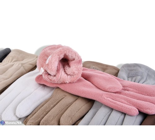 Рукавички жіночі на зиму (12 шт. р.сетка 6,5-8,5) мікс  "RUBIBAS"