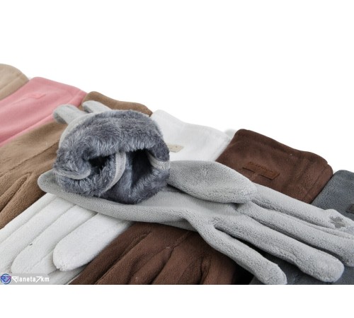 Рукавички жіночі на зиму (12 шт. р.сетка 6,5-8,5) мікс  "RUBIBAS"