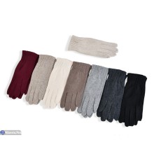 Рукавички жіночі на зиму (12 шт. р.сетка 6,5-8,5) мікс  "RUBIBAS"