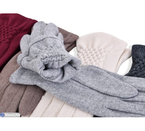 Рукавички жіночі на зиму (12 шт. р.сетка 6,5-8,5) мікс  "RUBIBAS"