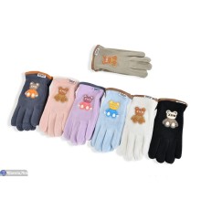 Рукавички дитячі на зиму (12 шт. р.сетка 8-12) мікс  "RUBIBAS"