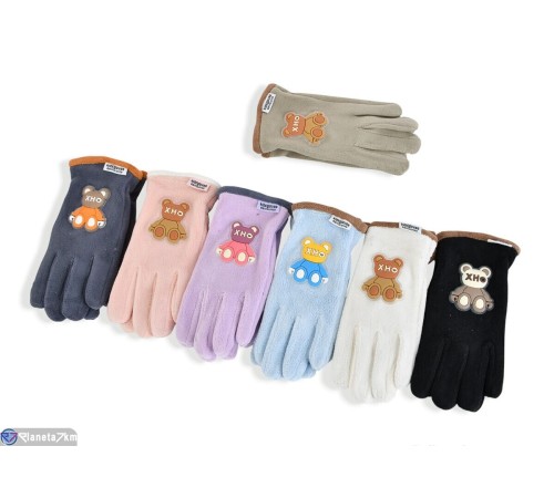 Рукавички дитячі на зиму (12 шт. р.сетка 8-12) мікс  "RUBIBAS"
