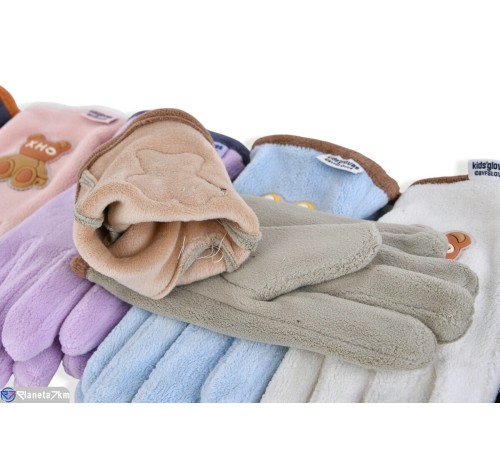 Рукавички дитячі на зиму (12 шт. р.сетка 8-12) мікс  "RUBIBAS"