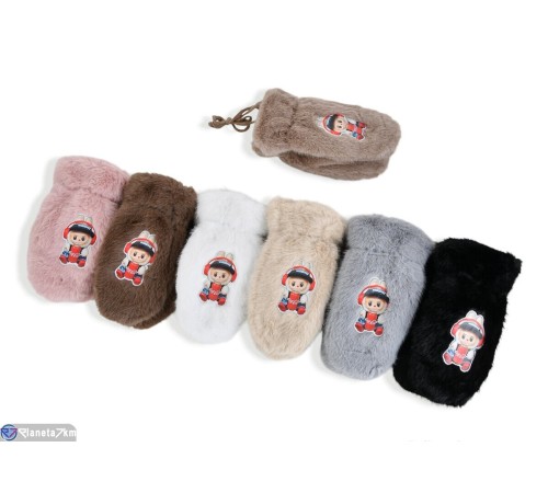 Рукавиці дитячі на зиму (12 шт. р.сетка 8-12) мікс  "RUBIBAS"