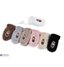 Рукавиці дитячі на зиму (12 шт. р.сетка 8-12) мікс  "RUBIBAS"