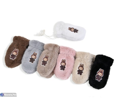 Рукавиці дитячі на зиму (12 шт. р.сетка 8-12) мікс  "RUBIBAS"