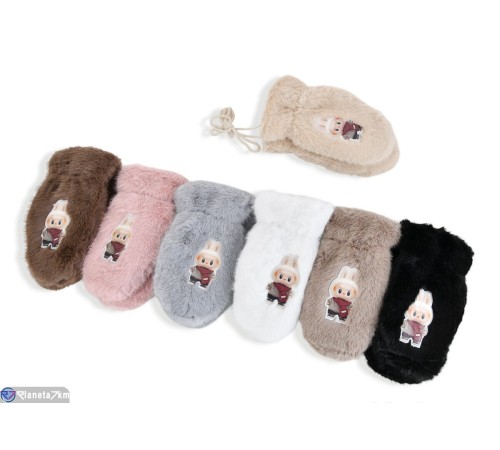 Рукавиці дитячі на зиму (12 шт. р.сетка 8-12) мікс  "RUBIBAS"