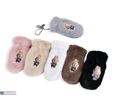 Рукавиці дитячі на зиму (12 шт. р.сетка 8-12) мікс  "RUBIBAS"