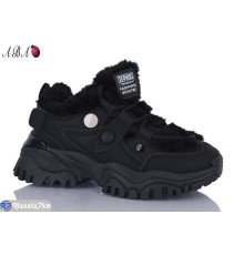 Кросівки жіночі на зиму (8 пар р.36-41) чорний  "Aba"