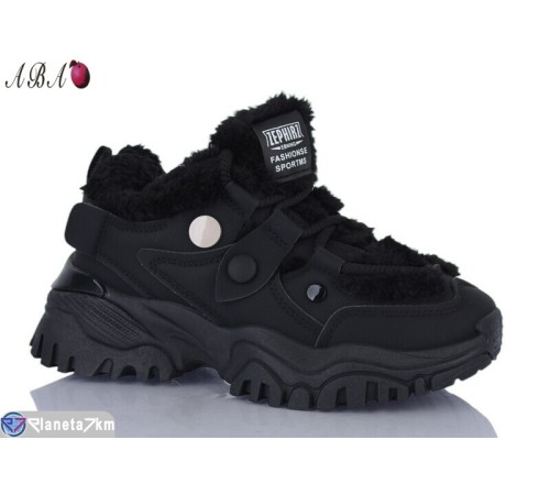 Кросівки жіночі на зиму (8 пар р.36-41) чорний  "Aba"