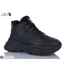 Кросівки жіночі на зиму (8 пар р.36-41) чорний  "Aba"