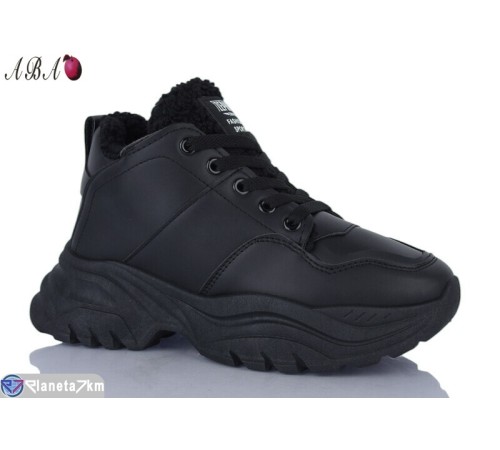 Кросівки жіночі на зиму (8 пар р.36-41) чорний  "Aba"