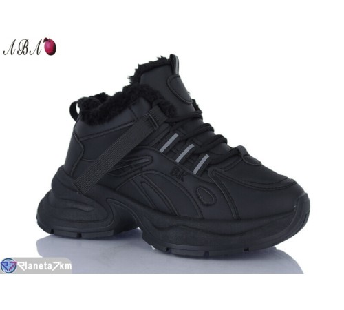 Кросівки жіночі на зиму (8 пар р.36-41) чорний  "Aba"