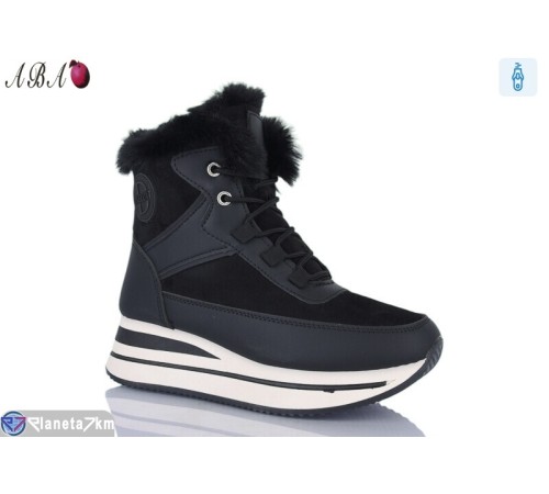 Черевики жіночі на зиму (8 пар р.36-41) чорний  "Aba"
