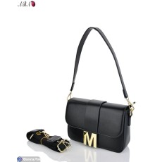 Сумка жіноча 14*22*7 см,  чорний  "Aba"