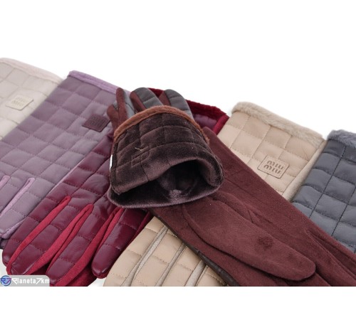 Рукавички жіночі на зиму (12 шт. р.сетка 6,5-8,5) мікс  "CAROLLA"