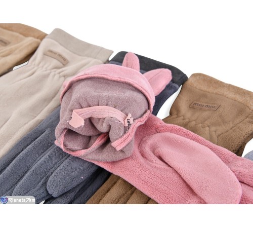 Рукавички жіночі на зиму (12 шт. р.сетка 6,5-8,5) мікс  "CAROLLA"