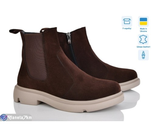 Черевики жіночі на зиму (6 пар р.37-40) коричневий  "Linda"