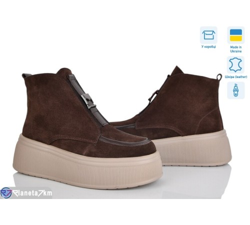 Черевики жіночі на зиму (6 пар р.37-40) коричневий  "Linda"