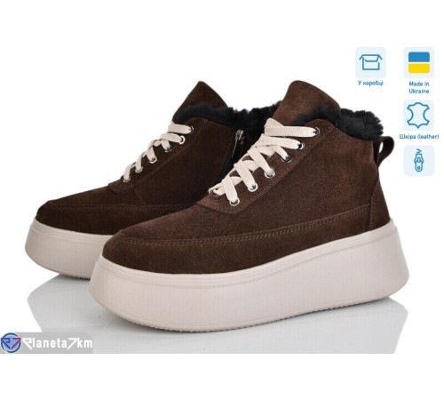 Черевики жіночі на зиму (6 пар р.37-40) коричневий  "Linda"