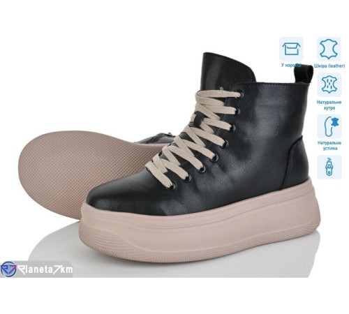 Черевики жіночі на зиму (6 пар р.36-41) чорний  "Mirella"