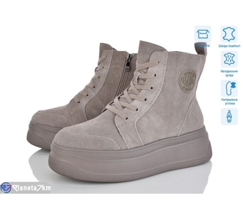 Черевики жіночі на зиму (6 пар р.36-41) сірий  "Mirella"