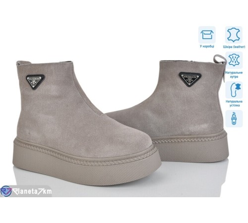 Черевики жіночі на зиму (6 пар р.36-41) сірий  "Mirella"