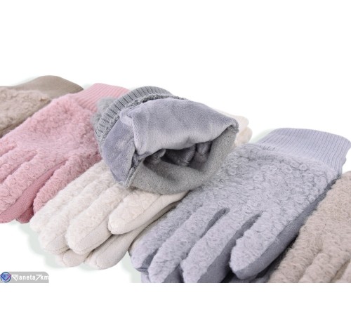 Рукавички дитячі на зиму (12 шт. р.сетка 7-10) мікс  "CAROLLA"