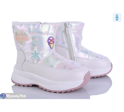 Дутики дитячі на зиму (8 пар р.22-27) білий  "Kamila"