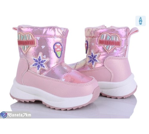 Дутики дитячі на зиму (8 пар р.22-27) рожевий  "Kamila"