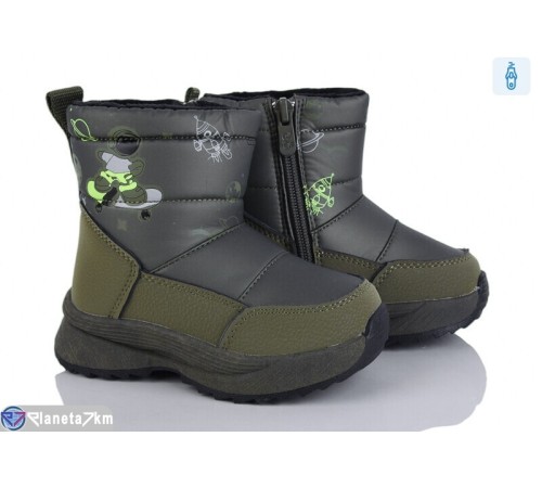 Дутики дитячі на зиму (8 пар р.22-27) зелений  "Kamila"